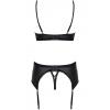 Комплект Obsessive Rebella garter belt set (Черный, S/M)