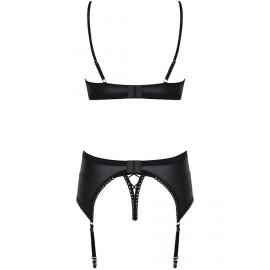 Комплект Obsessive Rebella garter belt set (Чорний, S/M) - 4