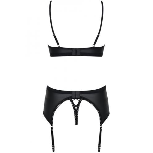 Комплект Obsessive Rebella garter belt set (Черный, S/M)