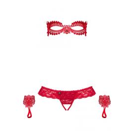 Комплект Obsessive Hetea set (Червоний, L/XL) - 4