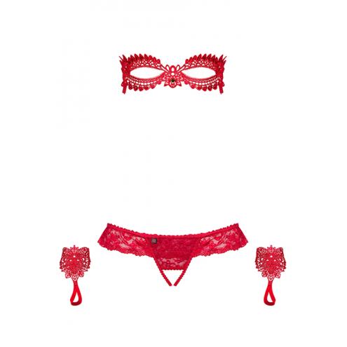 Комплект Obsessive Hetea set (Червоний, L/XL)