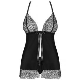 Комплект Obsessive Chiccanta babydoll (Чорний, L/XL) - 3