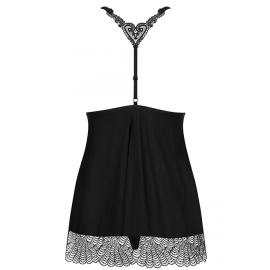 Комплект Obsessive Chiccanta babydoll (Чорний, L/XL) - 4