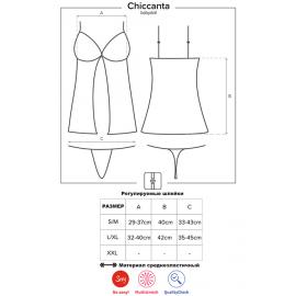 Комплект Obsessive Chiccanta babydoll (Чорний, L/XL) - 5