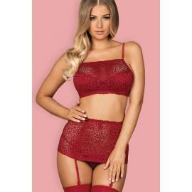 Комплект Obsessive Lividia set (Красный, S/M) - 1