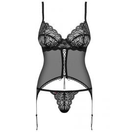 Комплект Obsessive Contica corset (Чорний, L/XL) - 5