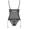 Комплект Obsessive Contica corset (Чорний, L/XL)