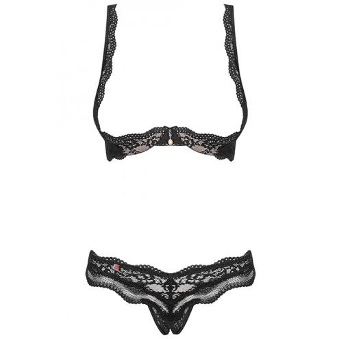 Комплект Obsessive Luvae set otwarty (Чорний, S/M)