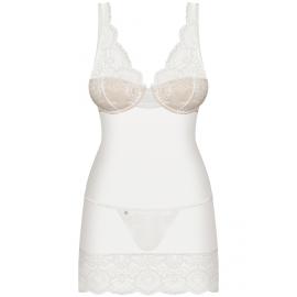Комплект Obsessive 853-CHE-2 chemise (Екрі, S/M) - 5