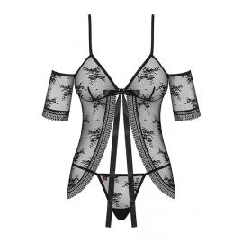 Комплект Obsessive Jennifairy babydoll (Чорний, S/M) - 5