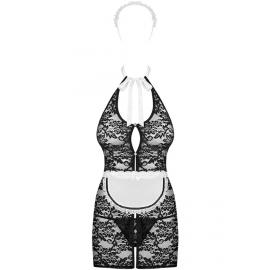Костюм Obsessive Servgirl costume (Чорно-білий, L/XL) - 3
