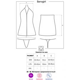Костюм Obsessive Servgirl costume (Чорно-білий, L/XL) - 5