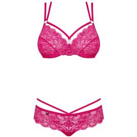 Комплект Obsessive 860-SET-5 set (Малиновий, L/XL) - 3