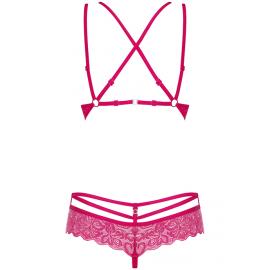 Комплект Obsessive 860-SET-5 set (Малиновий, L/XL) - 4