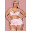 Комплект Obsessive Girlly set (Біло-рожевий, L/XL)