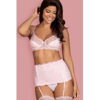 Комплект Obsessive Girlly set (Біло-рожевий, L/XL)
