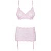 Комплект Obsessive Girlly set (Біло-рожевий, L/XL)