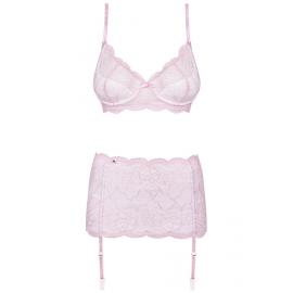 Комплект Obsessive Girlly set (Біло-рожевий, L/XL) - 6