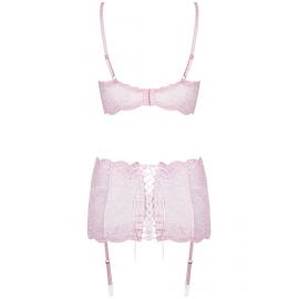 Комплект Obsessive Girlly set (Біло-рожевий, L/XL) - 7