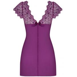 Комплект Obsessive Moketta chemise (Фиолетовый, L/XL) - 4