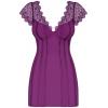 Комплект Obsessive Moketta chemise (Фіолетовий, L/XL)