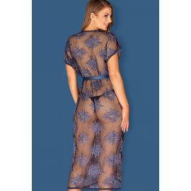 Пеньюар Obsessive Flowlace peniuar (Синій, L/XL) - 2