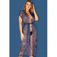 Пеньюар Obsessive Flowlace peniuar (Синій, L/XL)