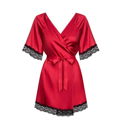 Пеньюар Obsessive Sensuelia robe (Красно-черный, L/XL)