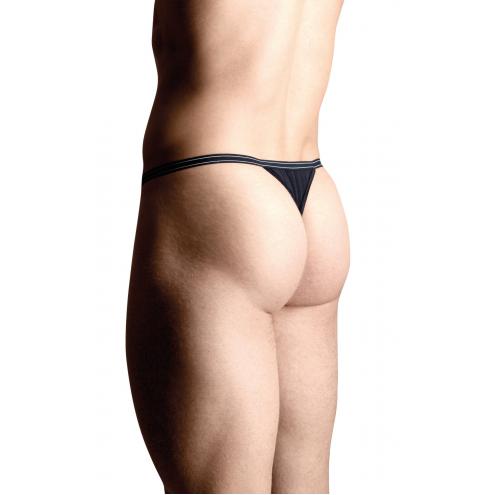 Мужские стринги SoftLine с декоративным мотивом, черные, S/L