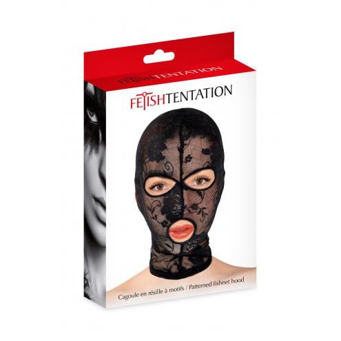 Фетишна мереживна маска від Fetish Tentation Cagoule en resille a motifs