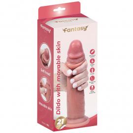 Реалістичний силіконовий фалоімітатор Silicone dildo with movable foreskin 21 cm - 10
