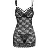 Комплект Obsessive 860-CHE-1 chemise (Чорний, M/L)