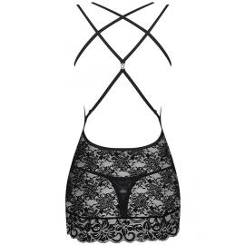 Комплект Obsessive 860-CHE-1 chemise (Чорний, M/L) - 4