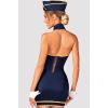 Костюм Obsessive Stewardess uniform (Сине-бело-золотой, XS/S)