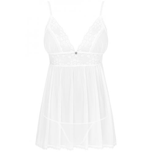 Комплект Obsessive Heavenlly babydoll (Белый, XS/S)