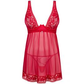 Комплект Obsessive Lacelove babydoll (Червоний, XS/S) - 3