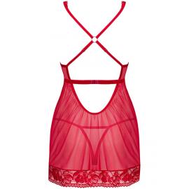 Комплект Obsessive Lacelove babydoll (Червоний, XS/S) - 4