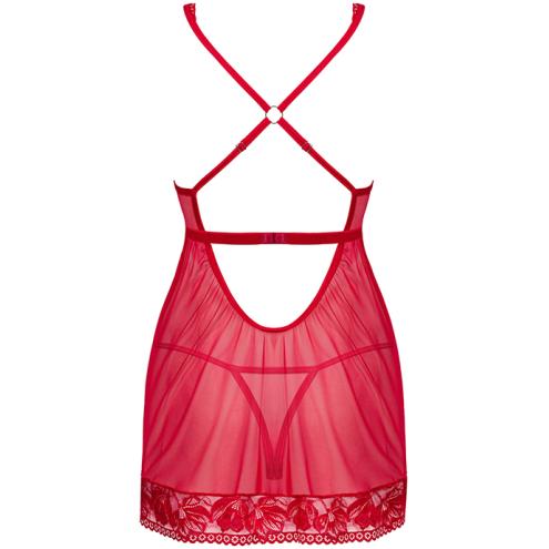 Комплект Obsessive Lacelove babydoll (Красный, XS/S)