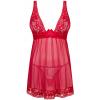 Комплект Obsessive Lacelove babydoll (Червоний, XS/S)