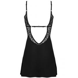 Комплект Obsessive Bellastia chemise (Чорний, XS/S) - 4