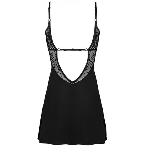 Комплект Obsessive Bellastia chemise (Чорний, XS/S)