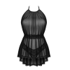 Комплект Obsessive Serafia babydoll (Черный, M/L)