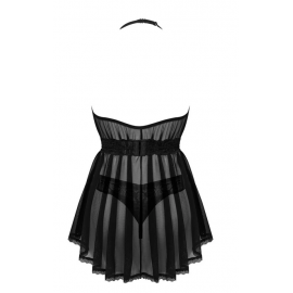 Комплект Obsessive Serafia babydoll (Чорний, XS/S) - 4