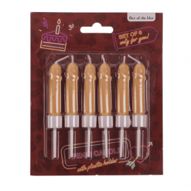 Свечи в виде пениса Penis Candles Flesh, 6 шт. - 1