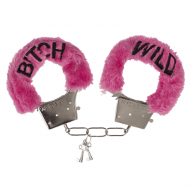 Плюшевые наручники и маска для глаз Wild Bitch Pink - 3