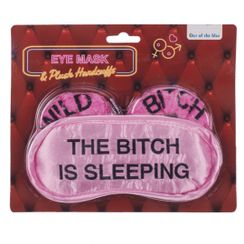 Плюшевые наручники и маска для глаз Wild Bitch Pink - 1