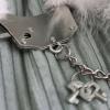 Наручники Adrien Lastic Handcuffs White металеві з білим пухнастим оздобленням