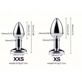 Анальна Пробка Метал Серце Срібло XS розмір - 2