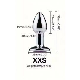 Анальна Пробка Метал Срібло Серце XXS розмір - 3