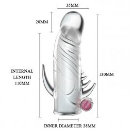 Насадка на пеніс із вібрацією Baile Penis Sleeve Vibrating - 6